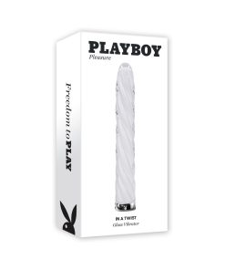 Playboy In A Twist Rechargeable Glass Vibrator White