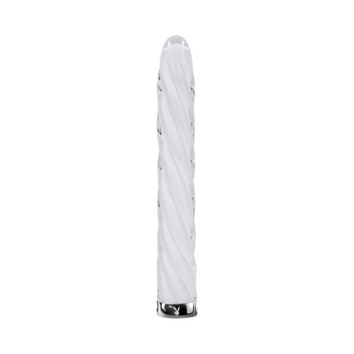 Playboy In A Twist Rechargeable Glass Vibrator White - Image 2