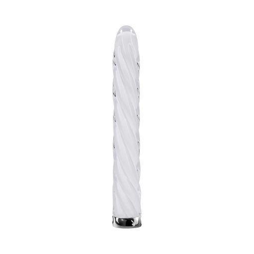 Playboy In A Twist Rechargeable Glass Vibrator White - Image 3