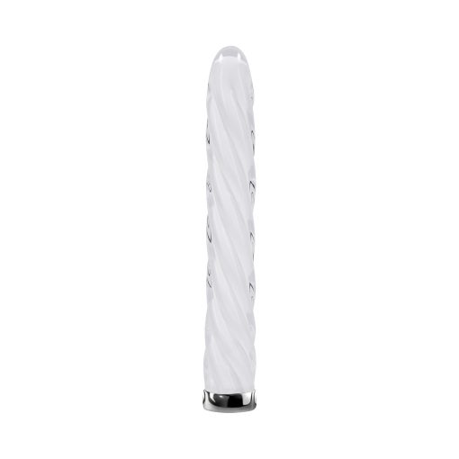Playboy In A Twist Rechargeable Glass Vibrator White - Image 4