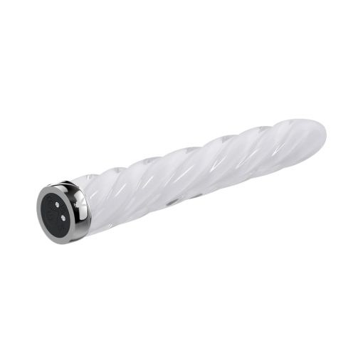 Playboy In A Twist Rechargeable Glass Vibrator White - Image 5