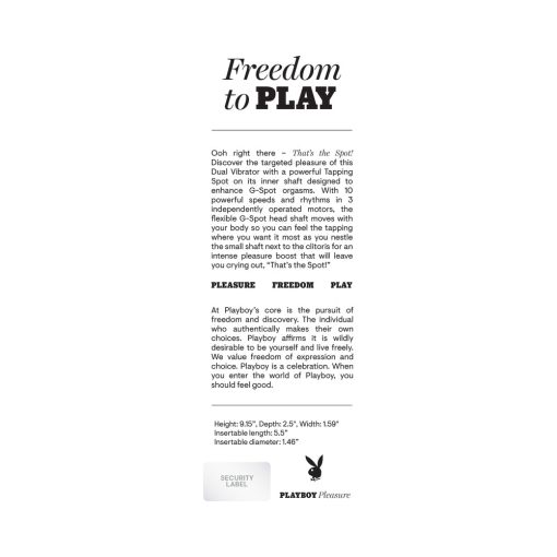 Playboy That'S The Spot Rechargeable Vibrating Dual Stimulator Vibe Silicone 2 Am - Image 9