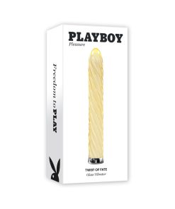 Playboy Twist Of Fate Rechargeable Glass Vibrator Yellow