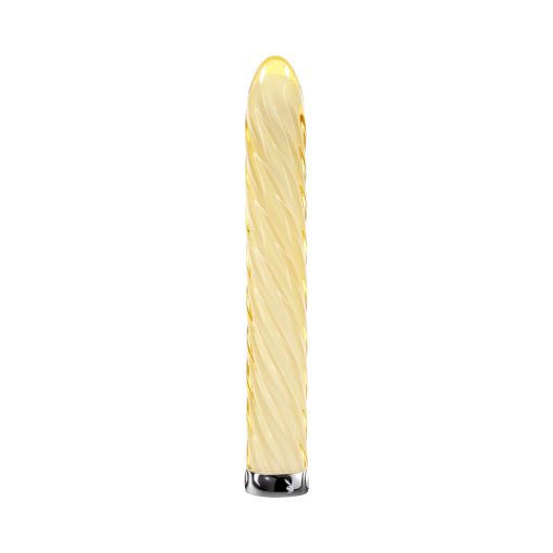 Playboy Twist Of Fate Rechargeable Glass Vibrator Yellow - Image 3