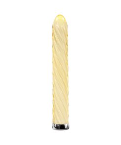 Playboy Twist Of Fate Rechargeable Glass Vibrator Yellow