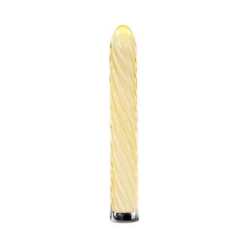 Playboy Twist Of Fate Rechargeable Glass Vibrator Yellow - Image 4