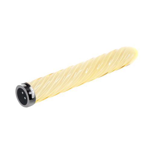 Playboy Twist Of Fate Rechargeable Glass Vibrator Yellow - Image 5