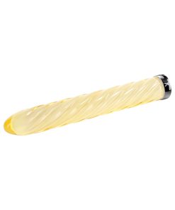 Playboy Twist Of Fate Rechargeable Glass Vibrator Yellow