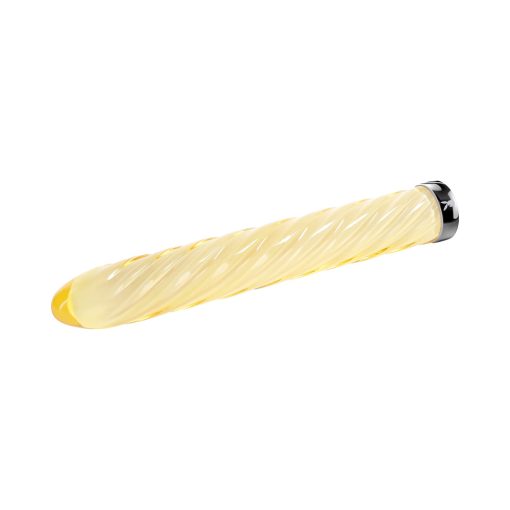 Playboy Twist Of Fate Rechargeable Glass Vibrator Yellow - Image 6