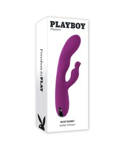 Playboy Busy Bunny Rechargeable Dual Stimulator Vibrator Silicone Wild Aster