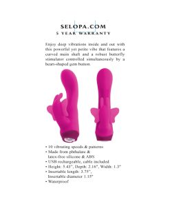 Selopa Butterfly Love Rechargeable Vibrating Dual Stimulator Silicone Pink