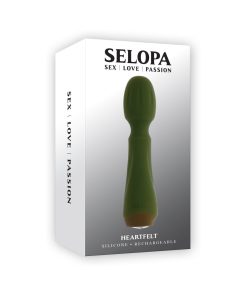 Selopa Heartfelt Rechargeable Vibrating Mini Wand Silicone Green