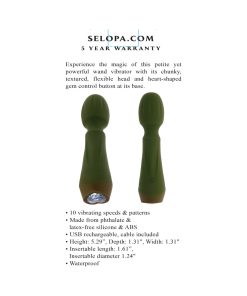 Selopa Heartfelt Rechargeable Vibrating Mini Wand Silicone Green