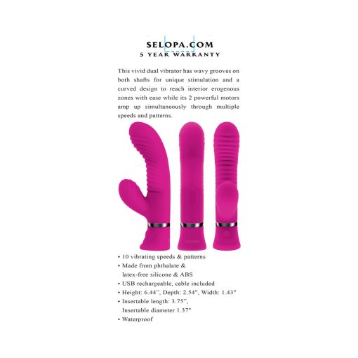 Selopa Next Wave Rechargeable Vibrating Dual Stimulator Silicone Pink - Image 8