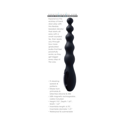 Zero Tolerance Backdoor Baton Rechargeable Anal Vibrator Silicone Black - Image 9