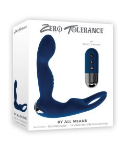 Zero Tolerance By All Means Rechargeable Prostate Vibrator With Remote Silicone Blue