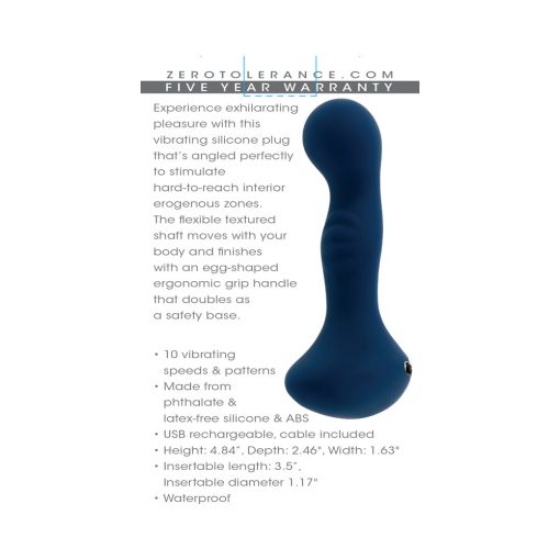Zero Tolerance Blue Oasis Rechargeable Vibrating Prostate Vibrator Silicone Blue - Image 8