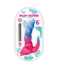 Playeontology Series Dicky Raptor Vibrating Silicone Dildo Multi-Speed 6 In.