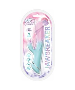 Cotton Candy Jaw Breaker Silicone Vibrator With Stimulator 9 Frequencies