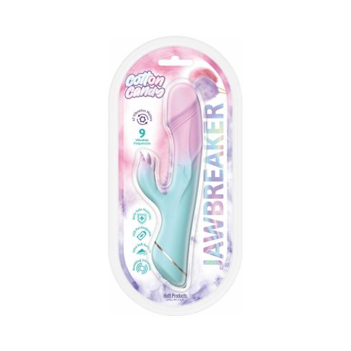 Cotton Candy Jaw Breaker Silicone Vibrator With Stimulator 9 Frequencies