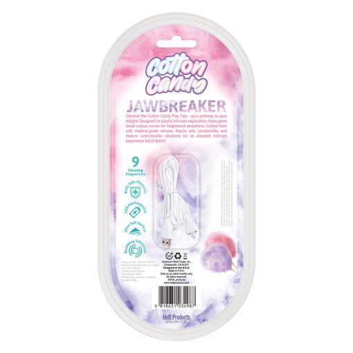 Cotton Candy Jaw Breaker Silicone Vibrator With Stimulator 9 Frequencies - Image 3