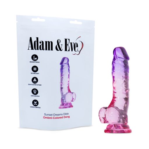 Adam & Eve Sunset Dreams Dildo – Colorful Lifelike Suction Cup Dildo