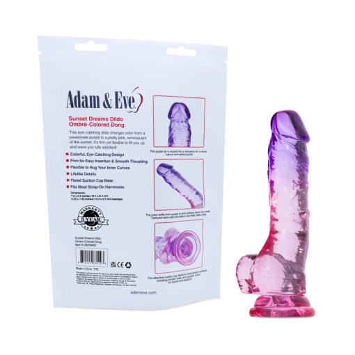 Adam & Eve Sunset Dreams Dildo – Colorful Lifelike Suction Cup Dildo - Image 2