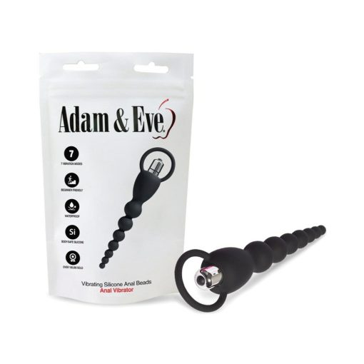 Adam & Eve Vibrating Anal Beads – 7-Function Silicone Toy with Bullet