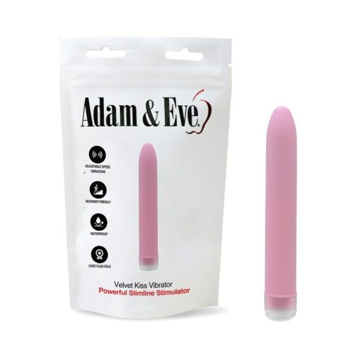 Adam & Eve Velvet Kiss Vibrator – Waterproof Slim G-Spot & Clit Toy