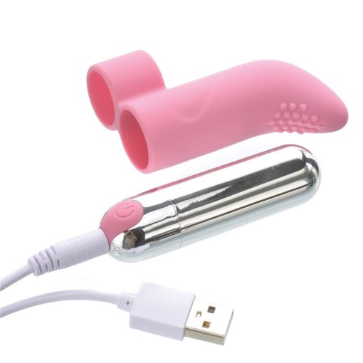 Adam & Eve Silicone Rechargeable Finger Vibe – 10-Mode Waterproof Bullet - Image 8