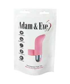 Adam & Eve Silicone Rechargeable Finger Vibe – 10-Mode Waterproof Bullet