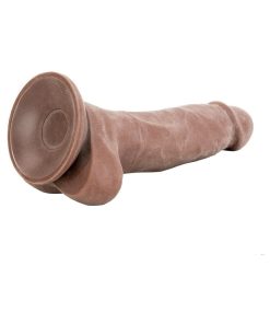 Adam & Eve True Feel Cock – Brown Realistic Dual-Density Suction Dildo
