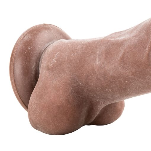 Adam & Eve True Feel Cock – Brown Realistic Dual-Density Suction Dildo - Image 6