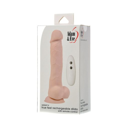 Adam & Eve True Feel Vibrating Dildo – Remote Control, Suction Base, Real Feel