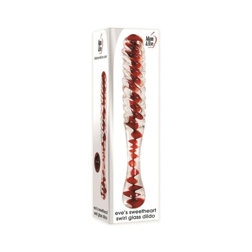 Adam & Eve Eve’s Sweetheart Swirl – Textured Glass Dildo for Temperature Play