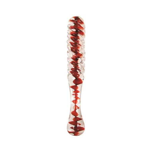 Adam & Eve Eve’s Sweetheart Swirl – Textured Glass Dildo for Temperature Play - Image 2