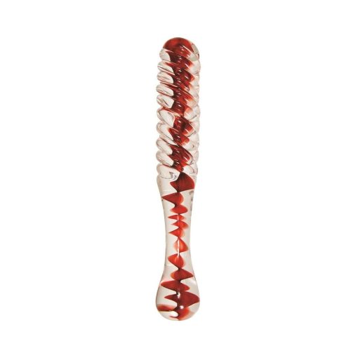 Adam & Eve Eve’s Sweetheart Swirl – Textured Glass Dildo for Temperature Play - Image 3
