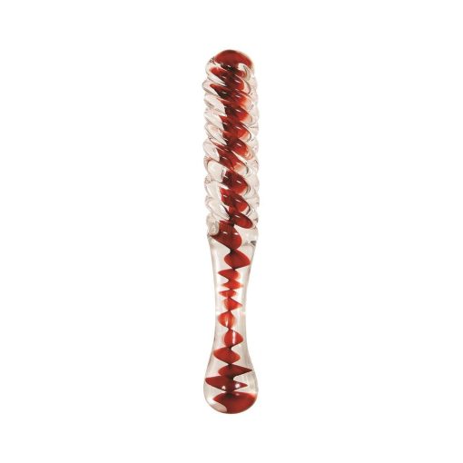 Adam & Eve Eve’s Sweetheart Swirl – Textured Glass Dildo for Temperature Play - Image 4