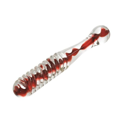 Adam & Eve Eve’s Sweetheart Swirl – Textured Glass Dildo for Temperature Play - Image 5