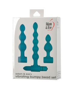 Adam & Eve Vibrating Anal Bead Set – 3 Bumpy Silicone Plugs + Bullet