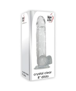 Adam & Eve Crystal Clear 8 In. Dildo – Lifelike Suction Cup & Strap-On Ready