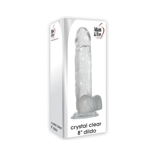 Adam & Eve Crystal Clear 8 In. Dildo – Lifelike Suction Cup & Strap-On Ready
