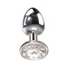 Adam & Eve Small Clear Gem Anal Plug – Beginner Metal Jeweled Butt Plug