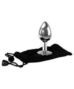 Adam & Eve Small Clear Gem Anal Plug – Beginner Metal Jeweled Butt Plug