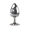 Adam & Eve Large Metal Anal Plug with Clear Gem – Temperature Play Toy
