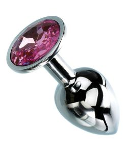 Adam & Eve Pink Gem Anal Plug Small – Beginner-Friendly Metal Butt Plug