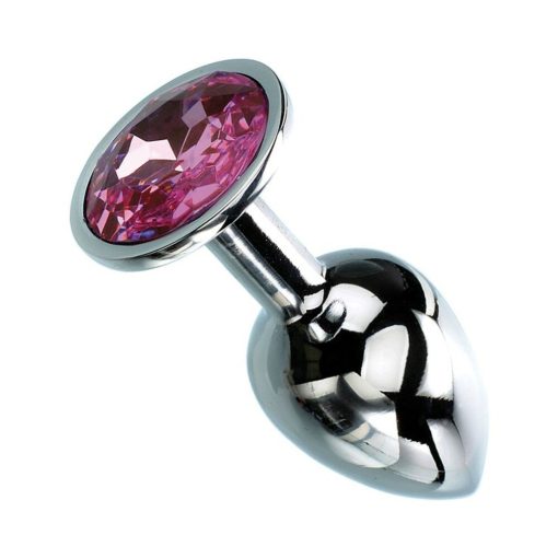 Adam & Eve Pink Gem Anal Plug Small – Beginner-Friendly Metal Butt Plug - Image 3