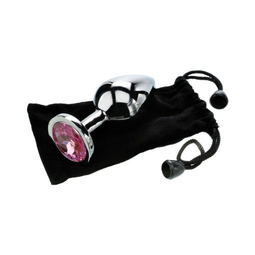 Adam & Eve Pink Gem Anal Plug Medium – Body-Safe Metal Butt Plug - Image 6