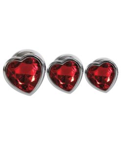 Adam & Eve Three Hearts Gem Anal Plug Set – Metal Training Kit