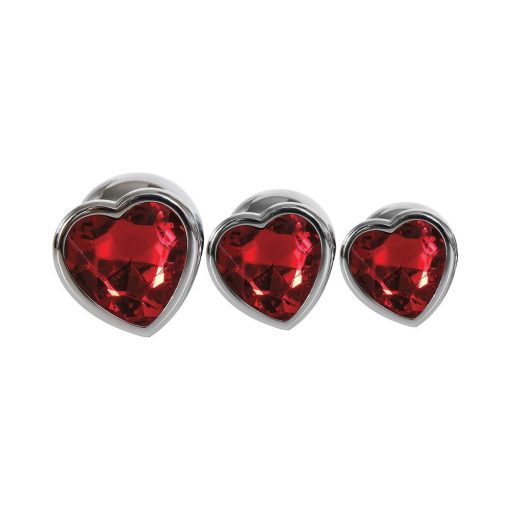 Adam & Eve Three Hearts Gem Anal Plug Set – Metal Training Kit - Image 3
